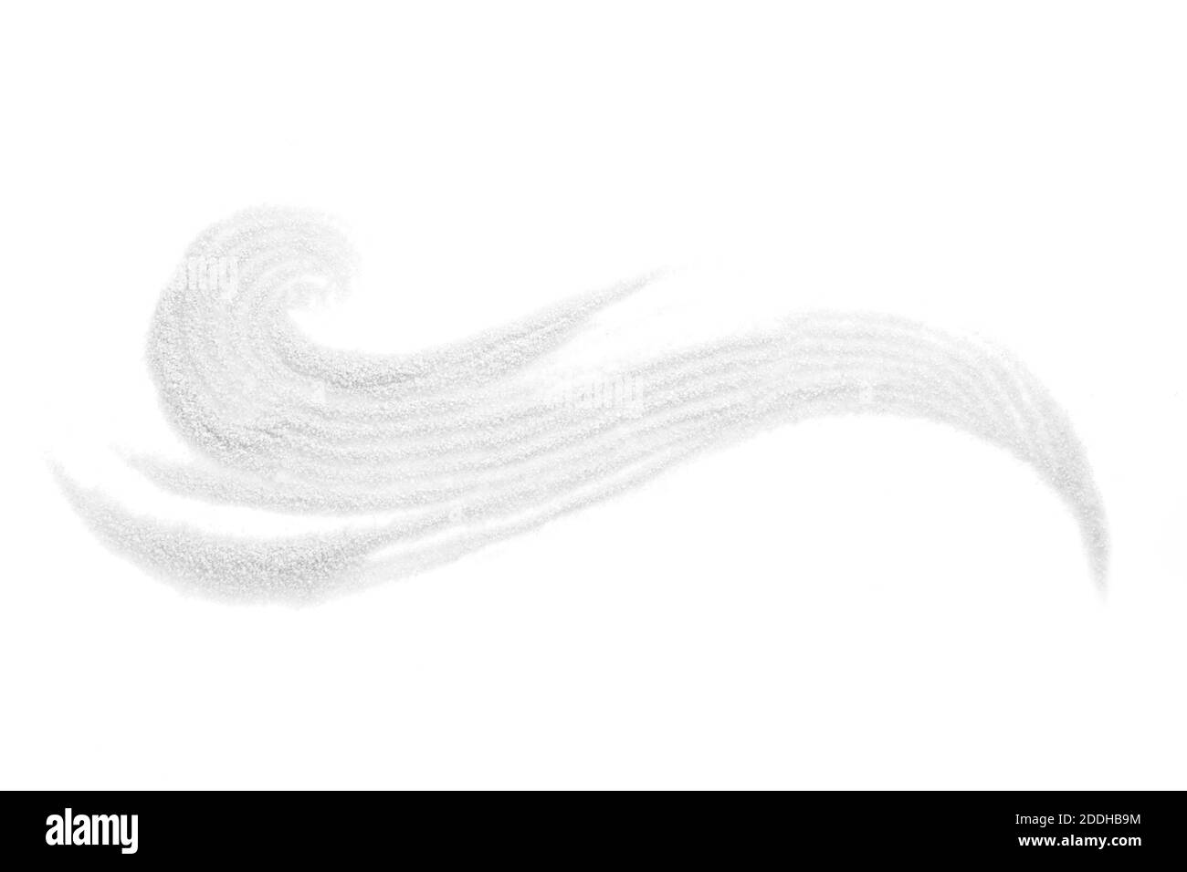 Scrub di zucchero bianco isolato su sfondo bianco. Foto Stock