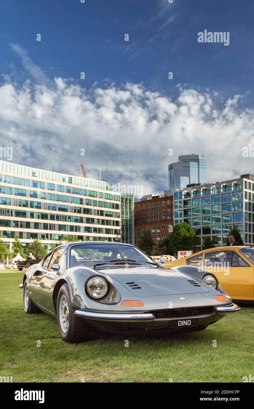 1972 Dino 246 GT Ferrari al London Concours Foto Stock