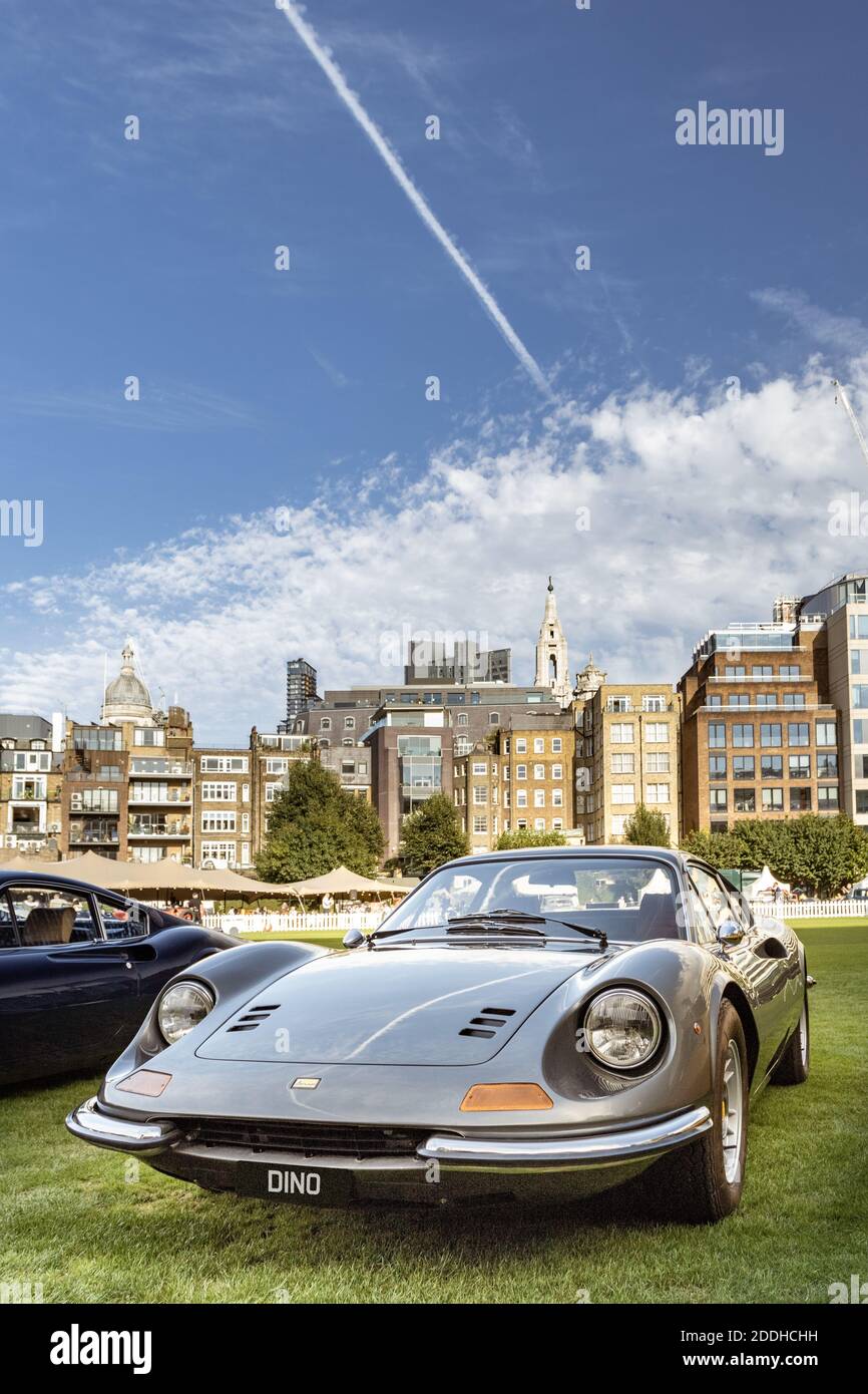 1972 Dino 246 GT Ferrari al London Concours Foto Stock