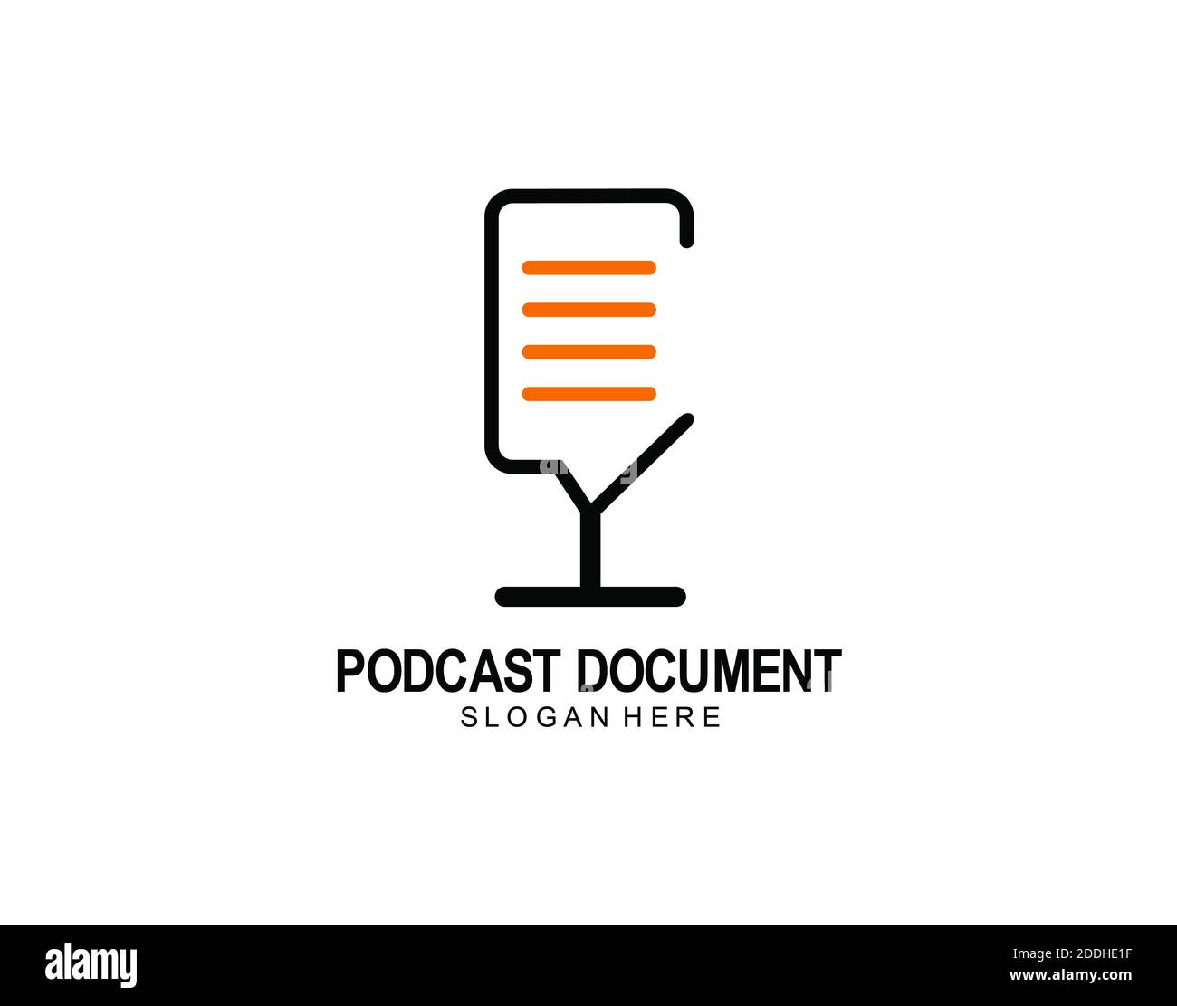 design dei simboli delle icone del logo del documento podcast Foto Stock