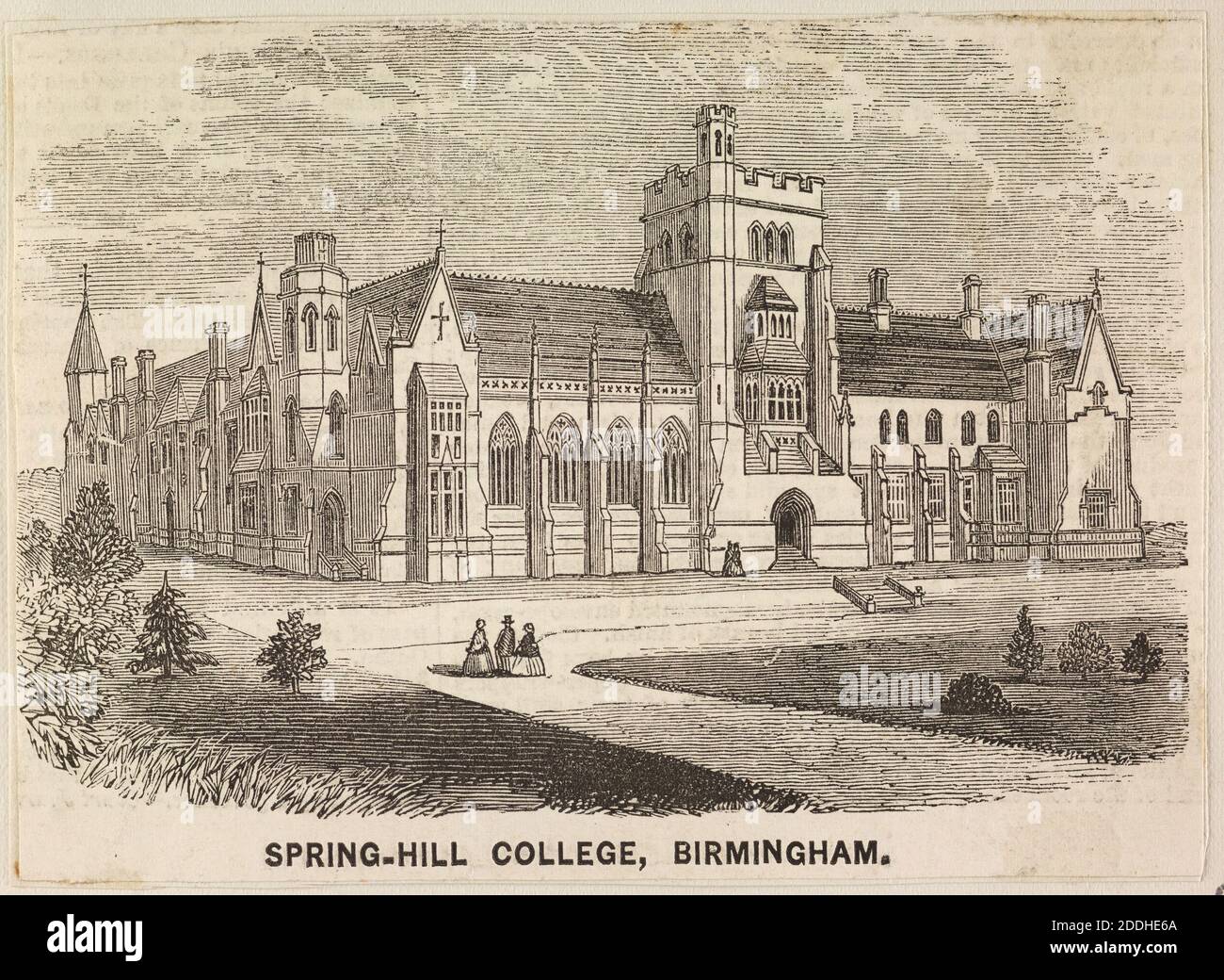 Incisione, Spring Hill College, Moseley, Birmingham, Vol i, scuola Foto Stock