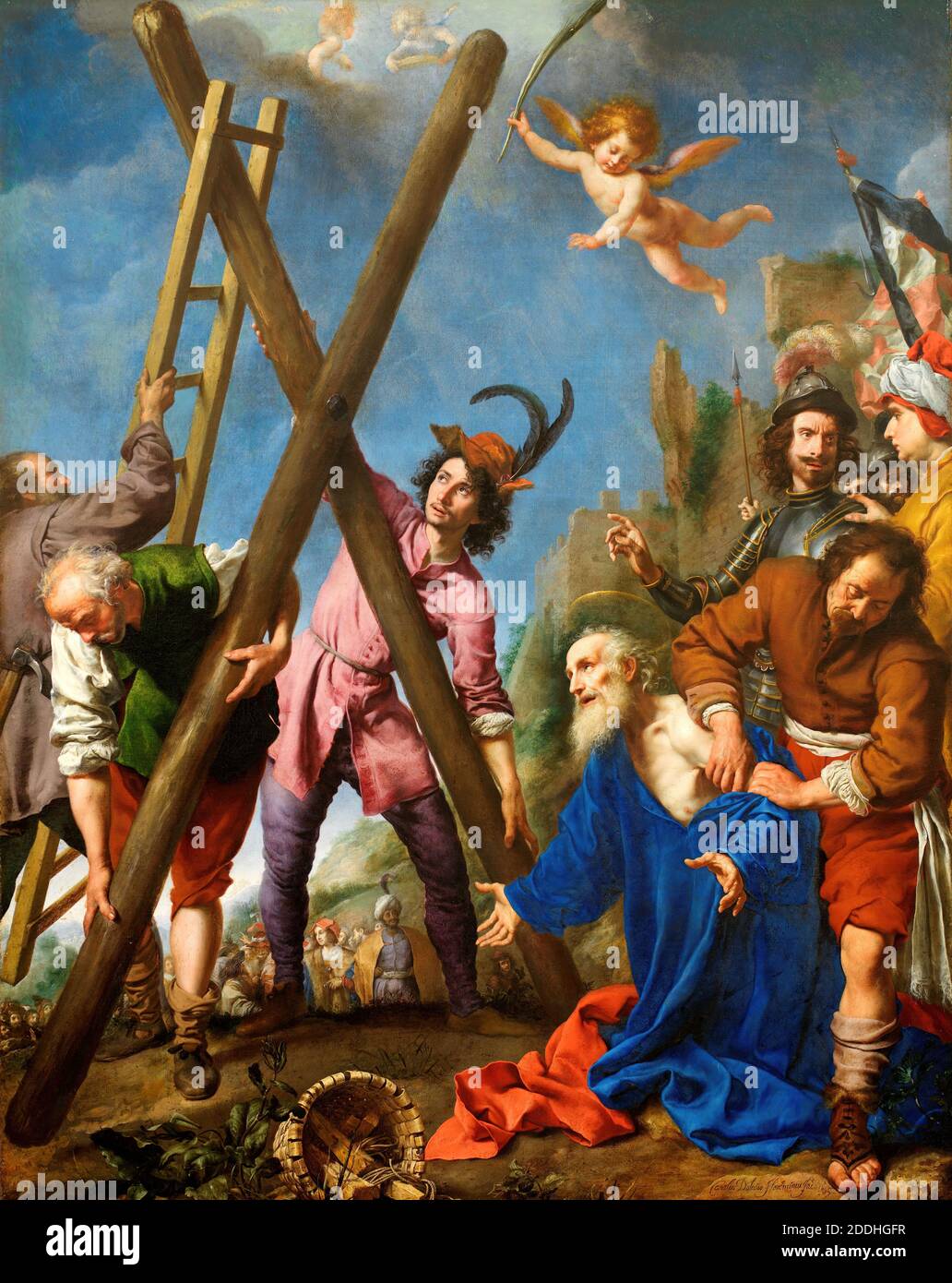 Sant'Andrea pregando prima del suo martirio, 1643 Carlo dolci, Pittura ad olio, Scozia, religione, Cristiano, Vecchio Maestro, religione, Santo Foto Stock