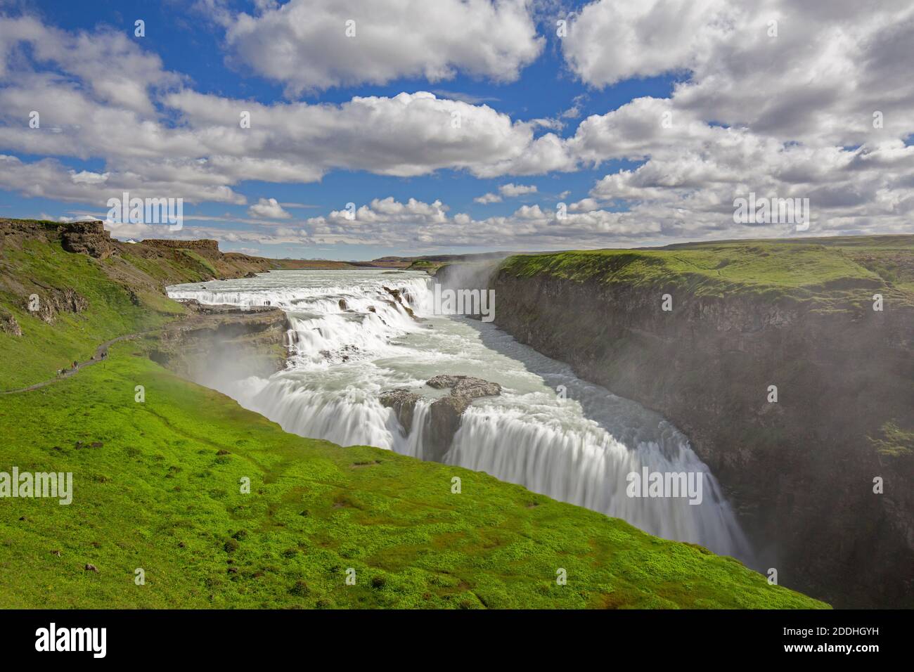 Cascata di Gullfoss / Cascate d'Oro situato nel canyon del fiume Hvítá /  Fiume Bianco, Haukadalur, Islanda sudoccidentale Foto stock - Alamy