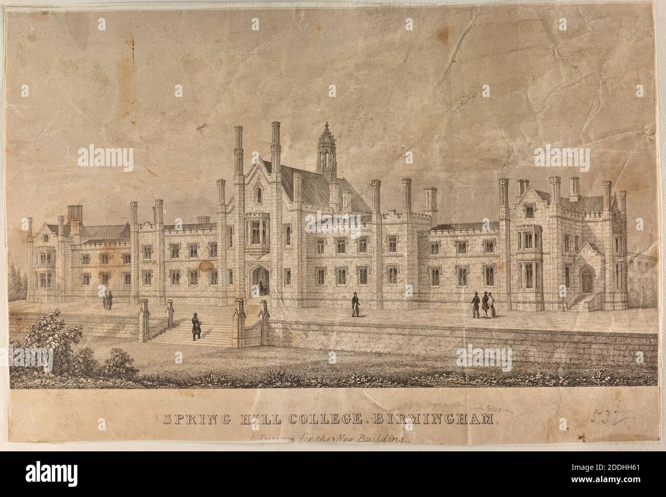 Incisione, Spring Hill College, Moseley, Birmingham, Vol i Foto Stock