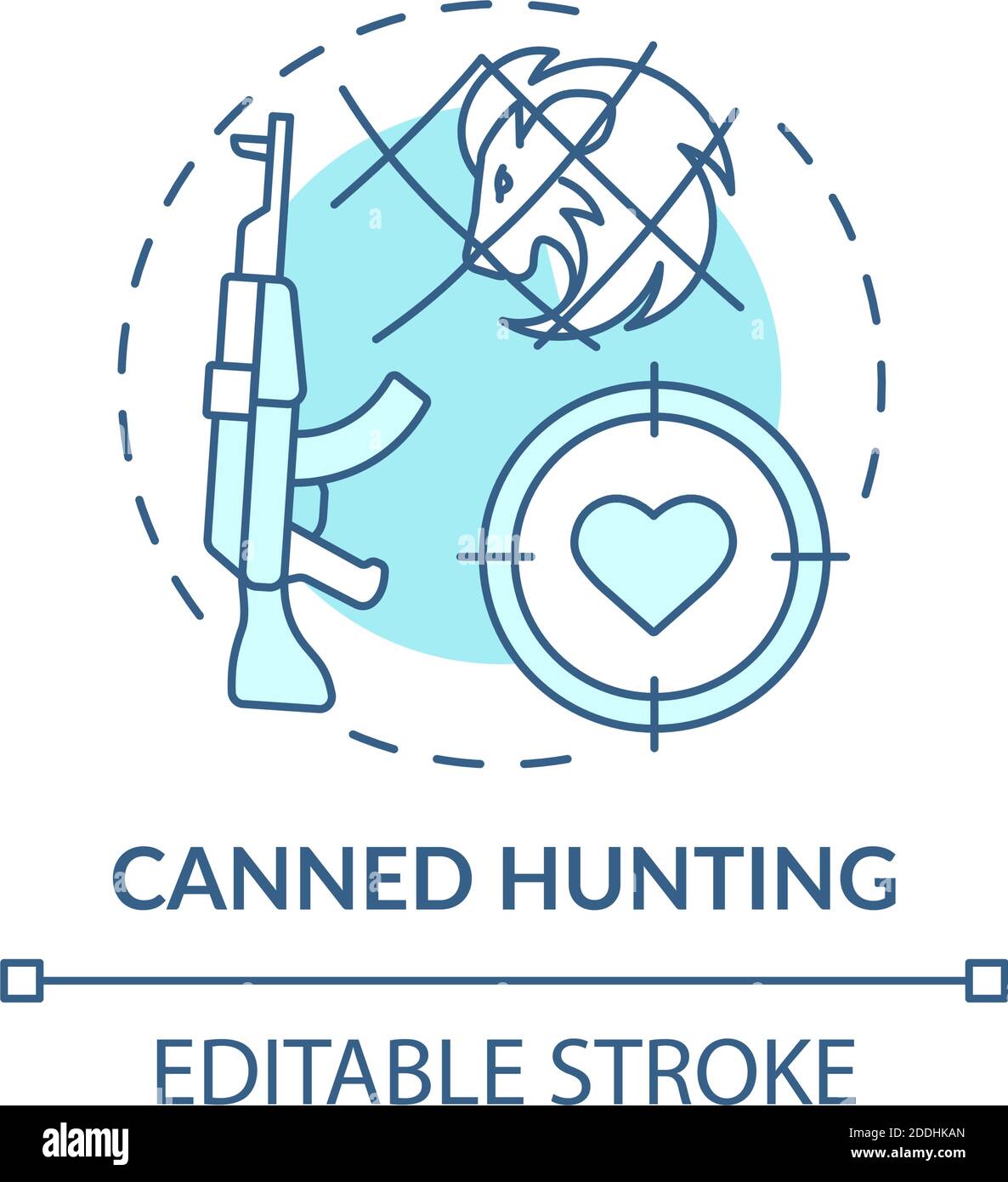 Icona concettuale turchese caccia in scatola Illustrazione Vettoriale