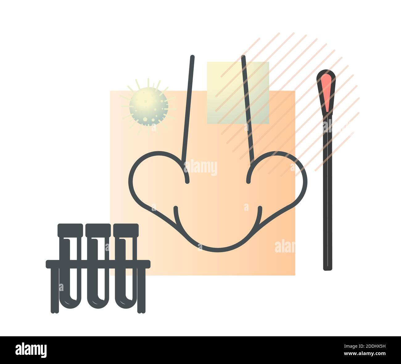 Test con tampone nasale - icona come file eps 10. Illustrazione Vettoriale