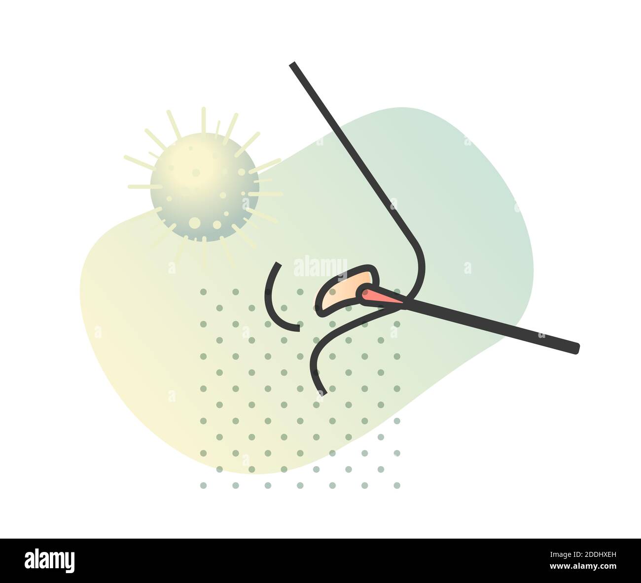 Test con tampone nasale - icona come file eps 10. Illustrazione Vettoriale