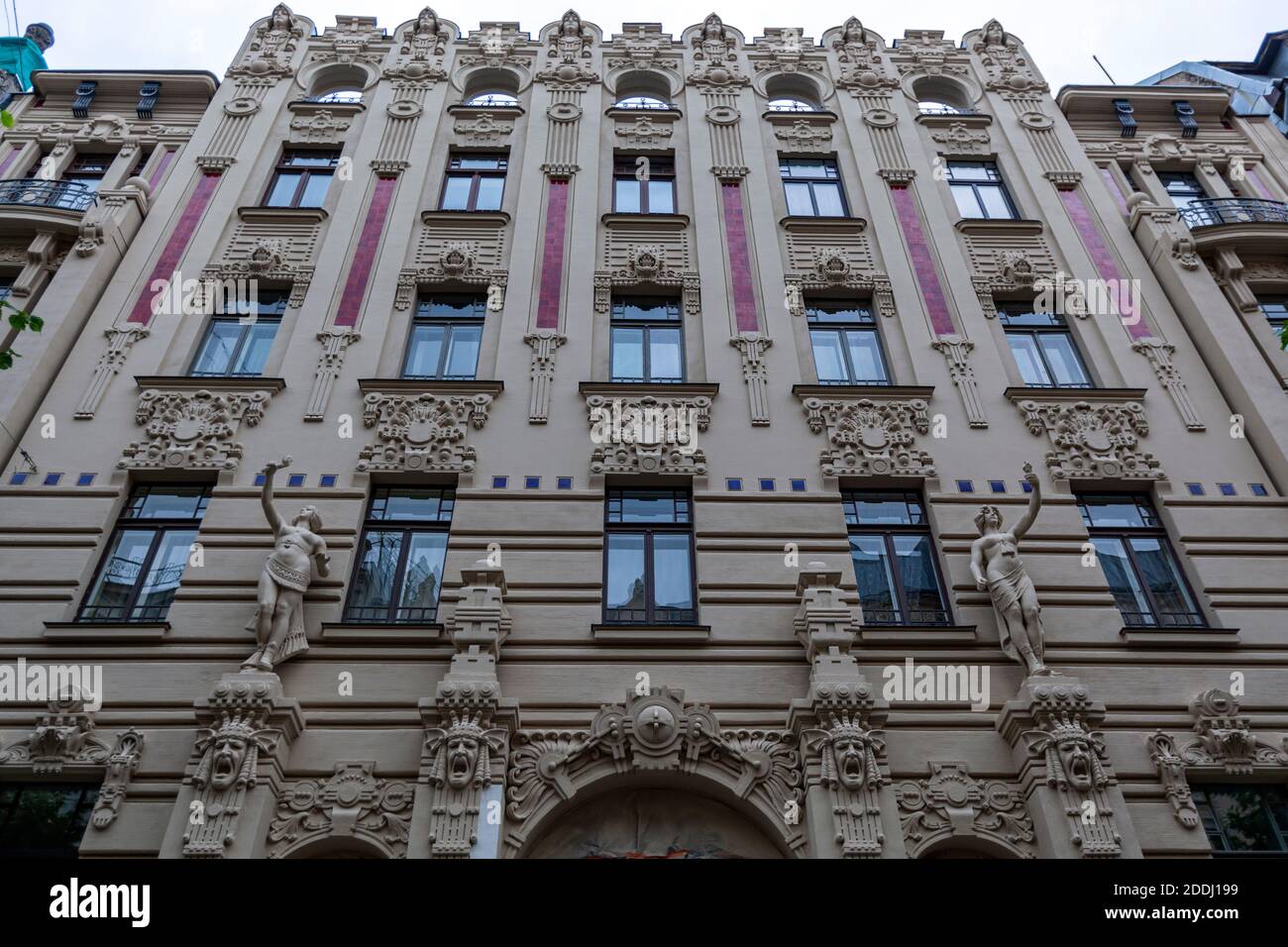 Alberta iela 2a - Living house by Mikhail Eisenstein costruito nel 1906, riga, architettura Art Nouveau, Lettonia Foto Stock