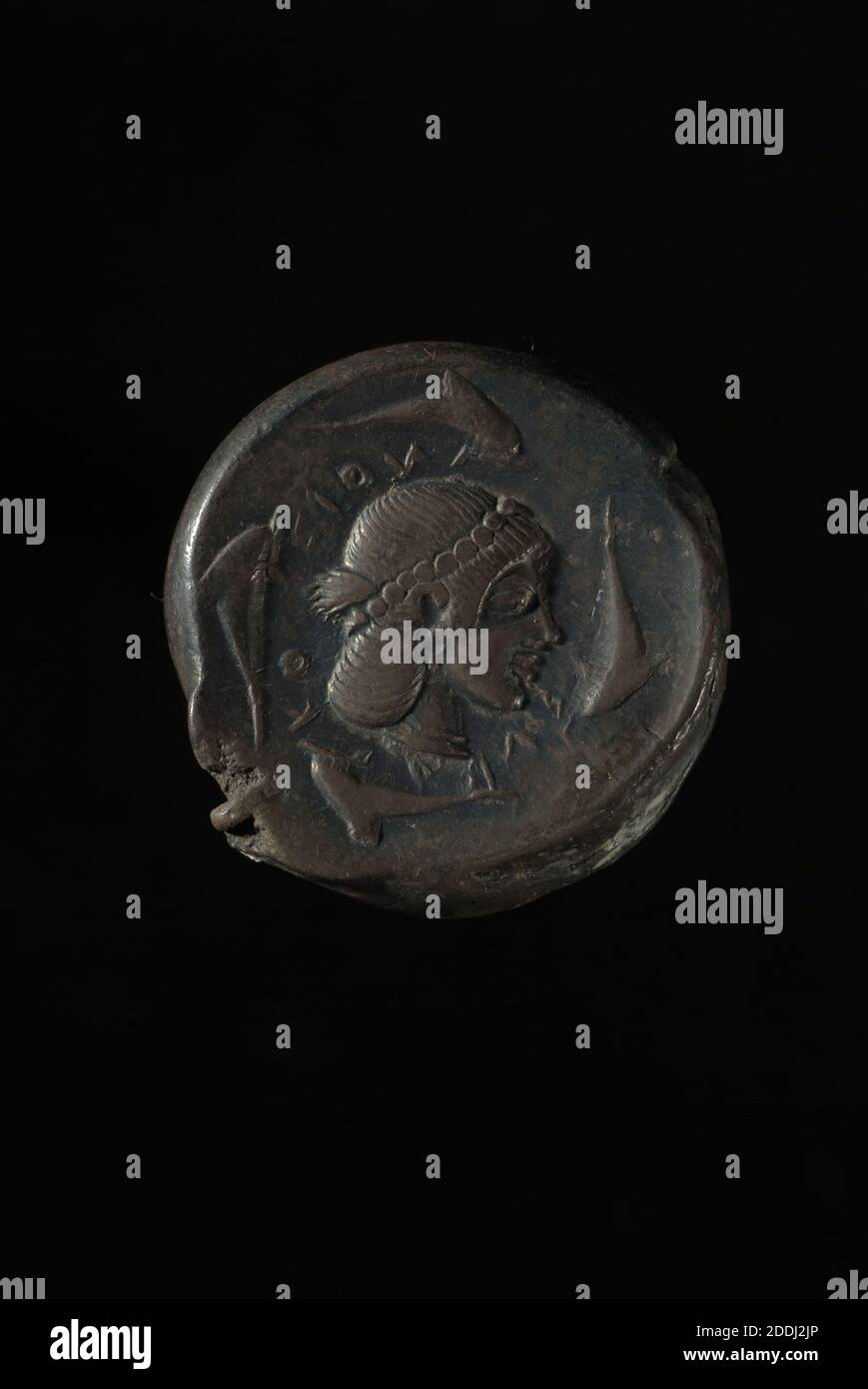 Vista in rovescio moneta greca, Siracusa, monete antiche e medievali, Numismatica, Grecia antica, denaro Foto Stock