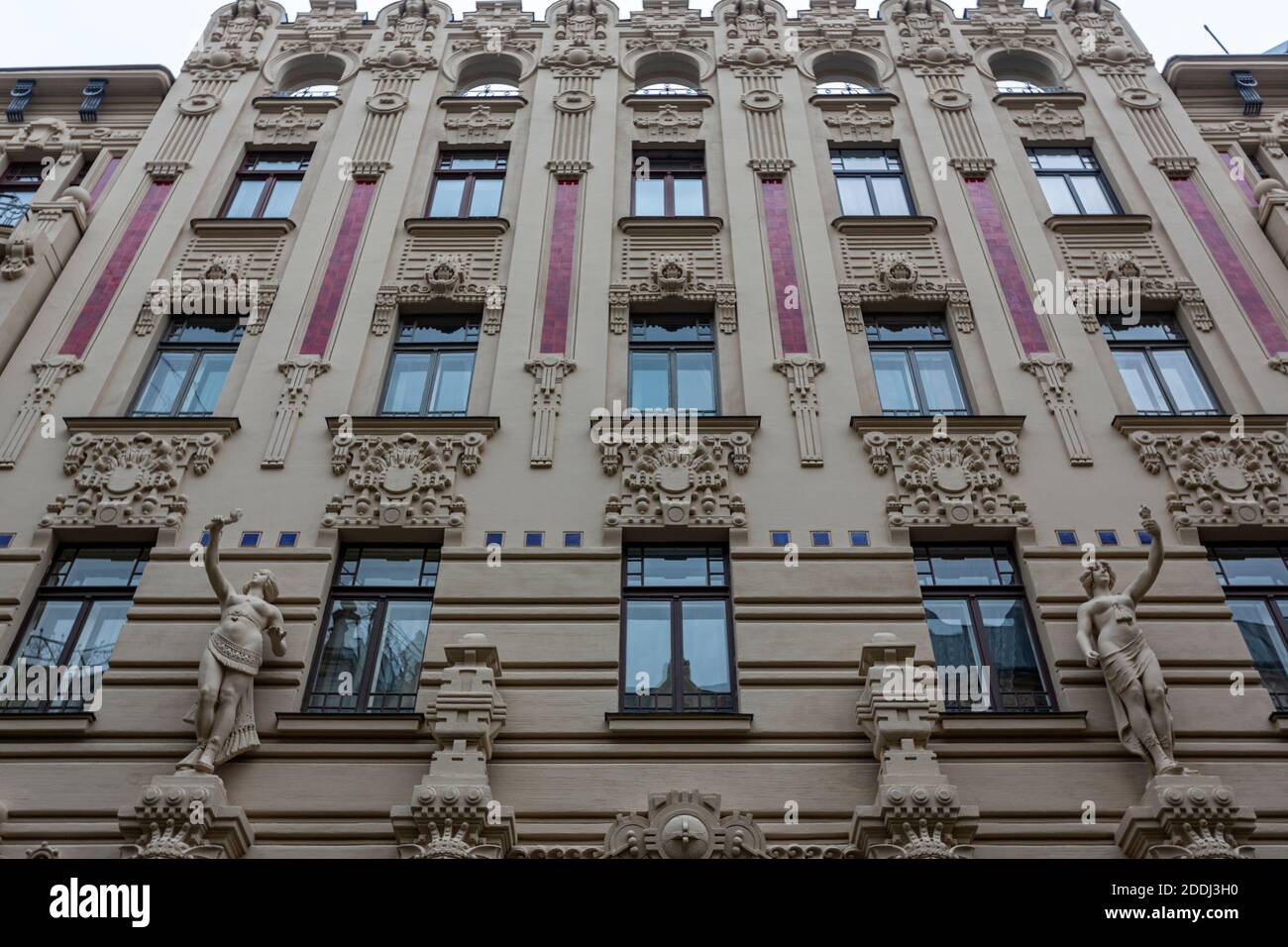 Alberta iela 2a - Living house by Mikhail Eisenstein costruito nel 1906, riga, architettura Art Nouveau, Lettonia Foto Stock
