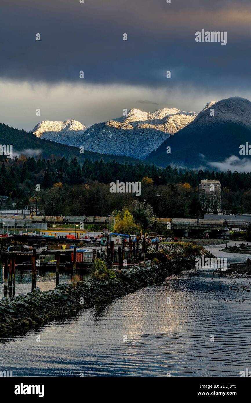Estuary, Lynn Creek, North Vancouver, British Columbia, Canada Foto Stock