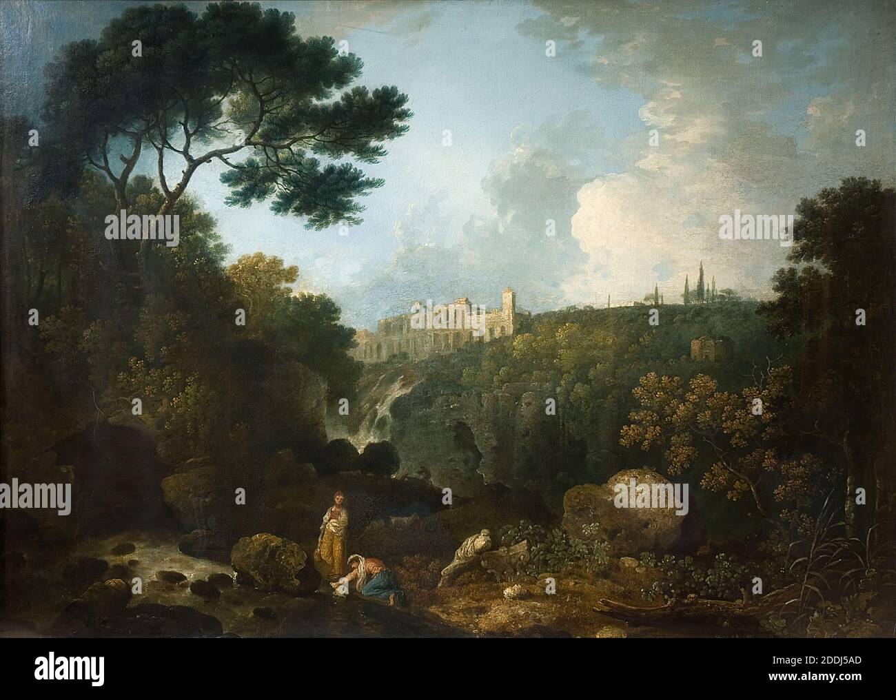 Tivoli, la Villa di Maecenas, 1767 Richard Wilson, Paesaggio, Pittura ad olio, Classico Romano, Italia, Roma Foto Stock