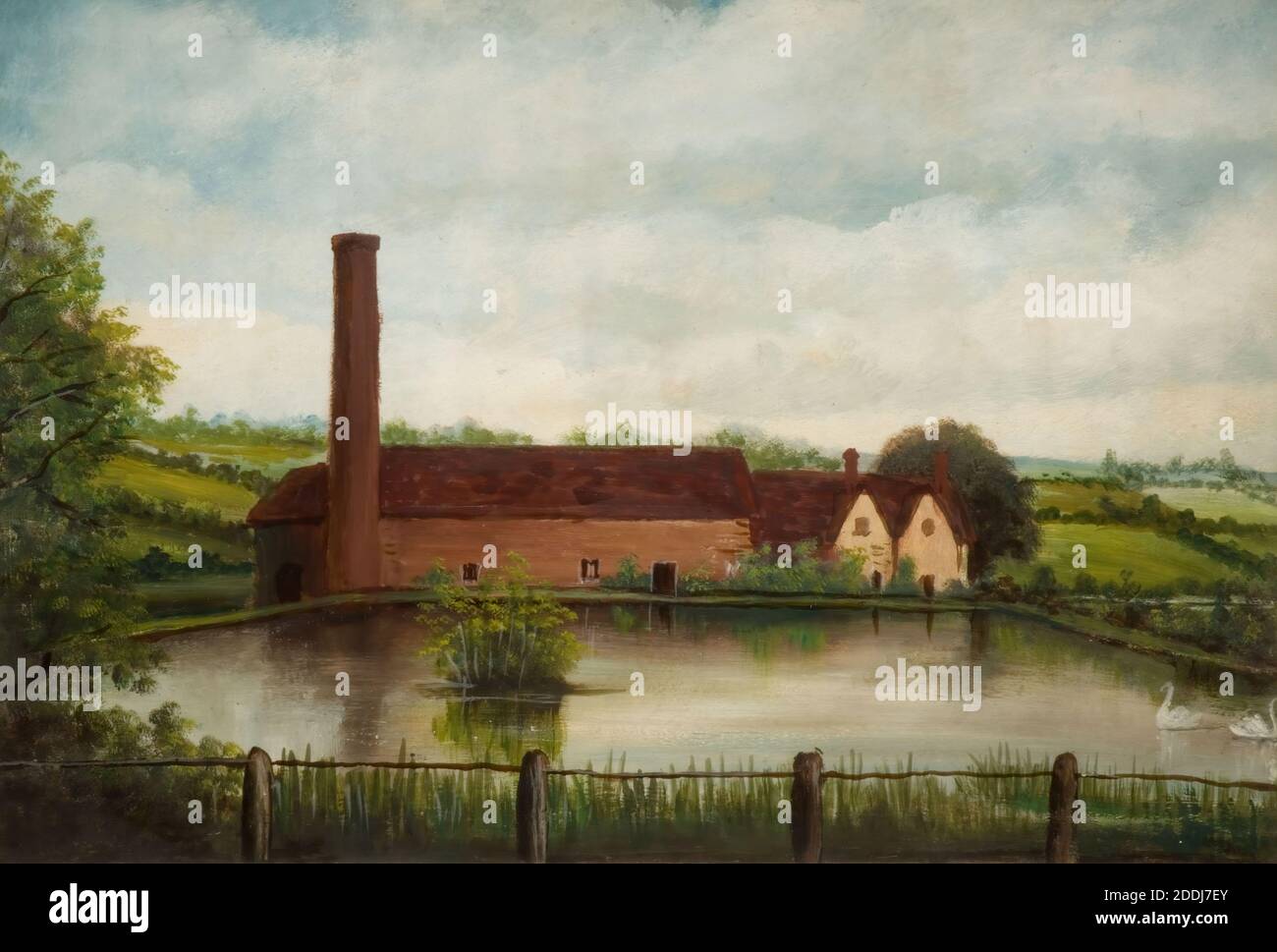 Sarehole Mill, Hall Green, 1850-1900 British School, Paesaggio, viste topografiche, Watermill, Mill stagno, Inghilterra, Midlands Foto Stock