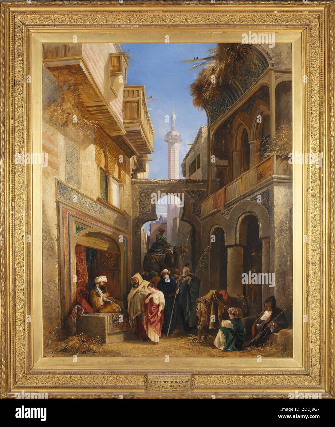 Scena di strada al Cairo, 1839 di William James Muller, Egitto, architettura, pittura di genere, mercato, scena di strada, paesaggio urbano Foto Stock
