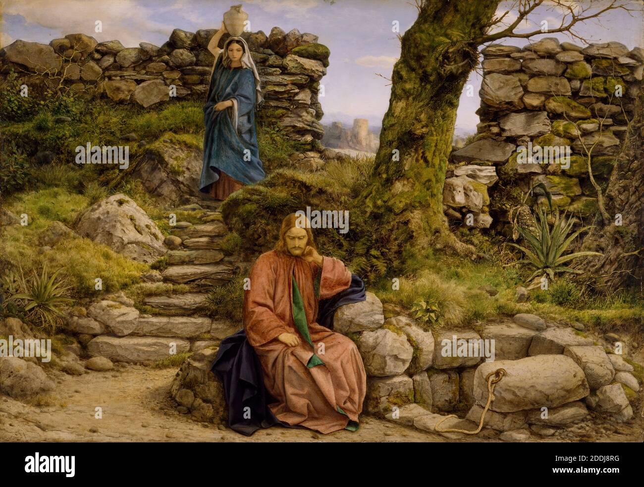 La donna di Samaria, 1860 di William Dyce, dipinto ad olio, religione, cristiana, Gesù, Bibbia Foto Stock