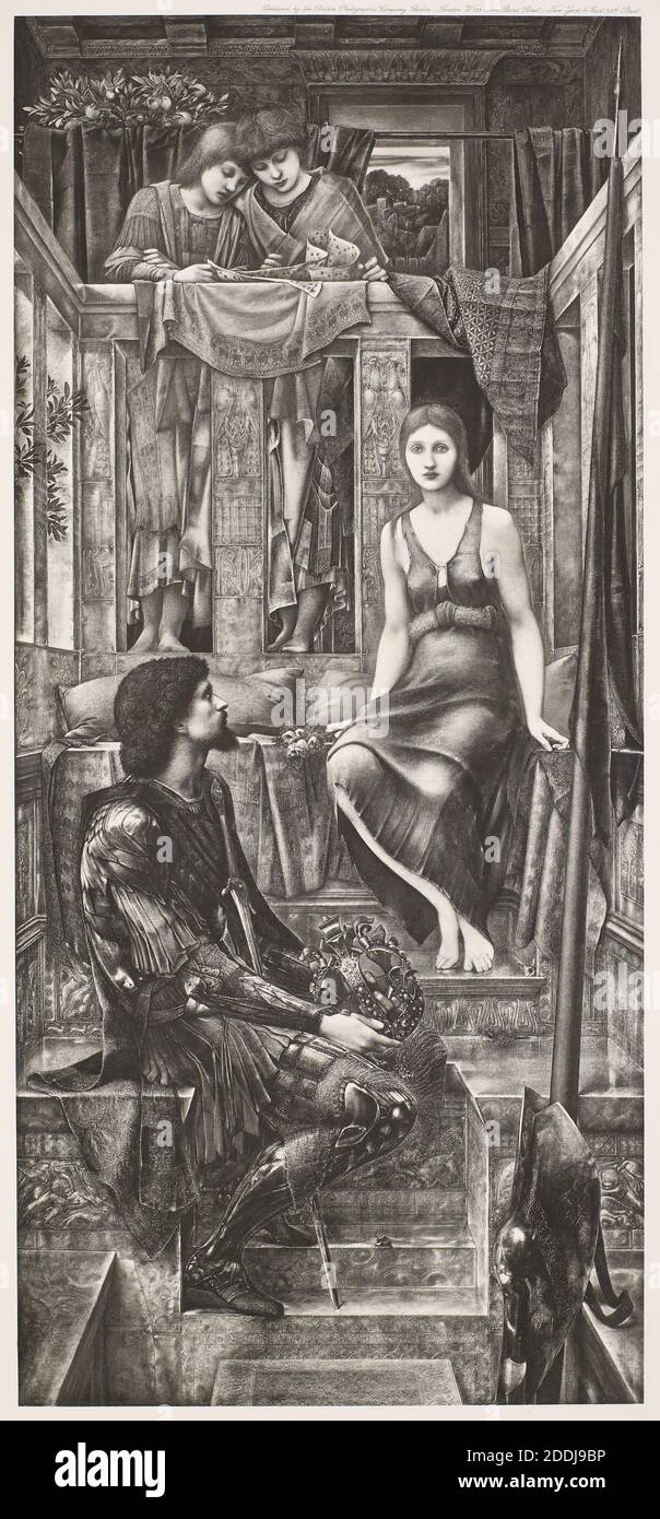 Re Cophetua e la Maid Beggar, 1900 dopo: Sir Edward Burne-Jones (d.1898) Editore: Berlin Photographic Company, 19th CenturyPre-Raphaelite, stampa fotografica, Photogravure, Royal, King Foto Stock