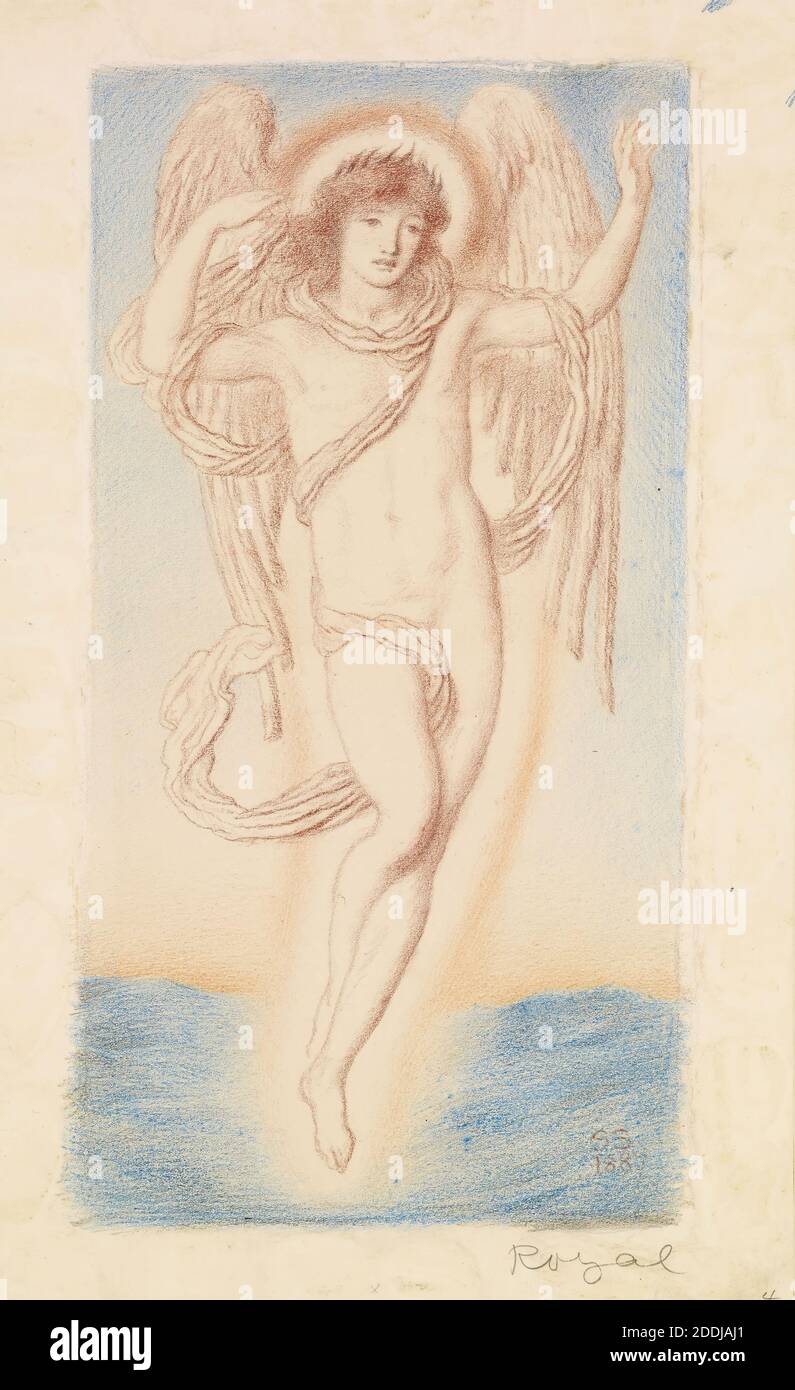 Amore, 1887 artista: Simeon Solomon, movimento d'Arte, Pre-Raphaelite, Chalk, Angelo, allegoria, Androgyny Foto Stock