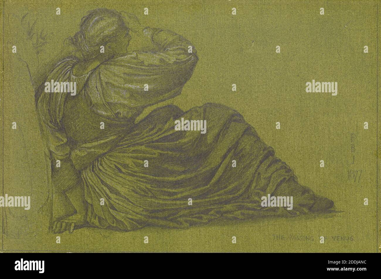 The Passing of Venere, Study of a Sested Woman, 1877 Sir Edward Burne-Jones, Art Movement, Pre-Raphaelite, Pencil, Sketch, Femminile Foto Stock