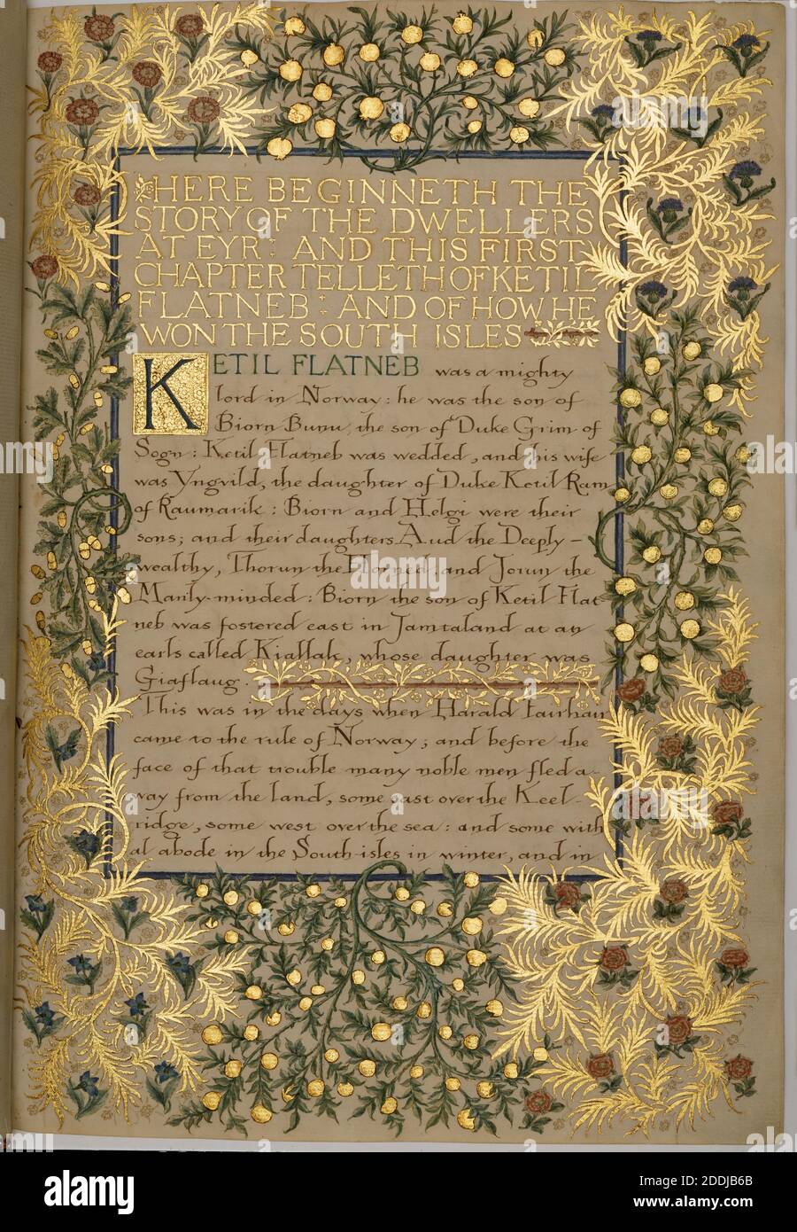 La storia degli abitanti di Eyr artista: William Morris, BookPre-Raphaelite, Illustrazione, parabola Giappone Foto Stock