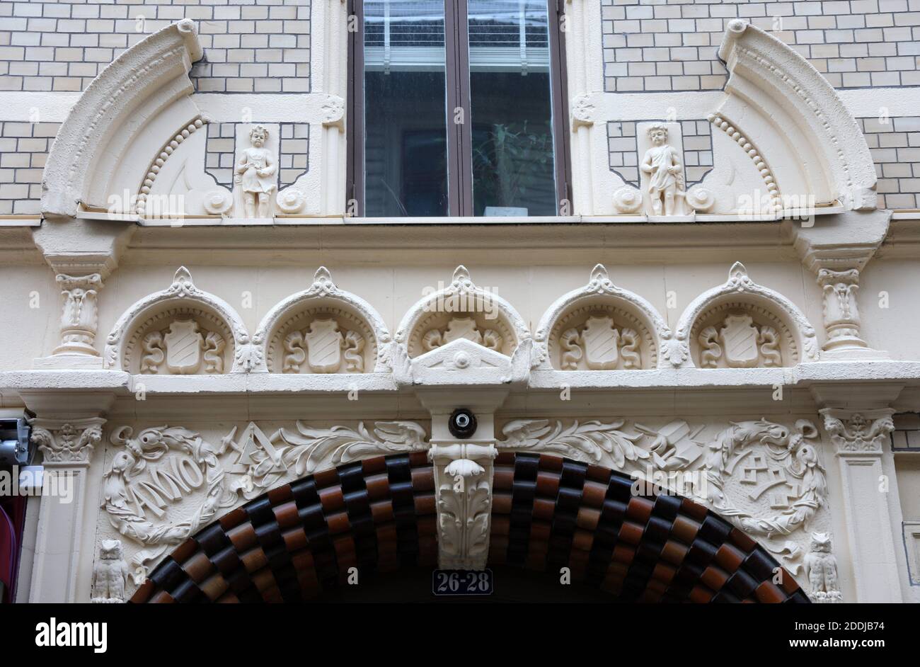 1893 edificio datato a Haga Nygata a Goteborg Foto Stock