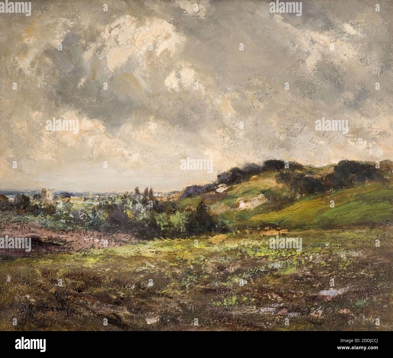 Windswept Hills, 1880-1930 John Rabone Harvey (m. 1933), Paesaggio, Pittura ad olio, Nuvola, Meteo, Vento, movimento artistico, Post-impressionismo Foto Stock