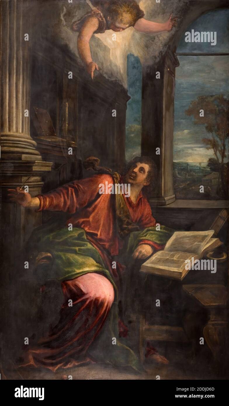 San Giovanni Divino, 1592 di Francesco Bassano, Pittura ad olio, religione, cristiana, religione, Santa Foto Stock
