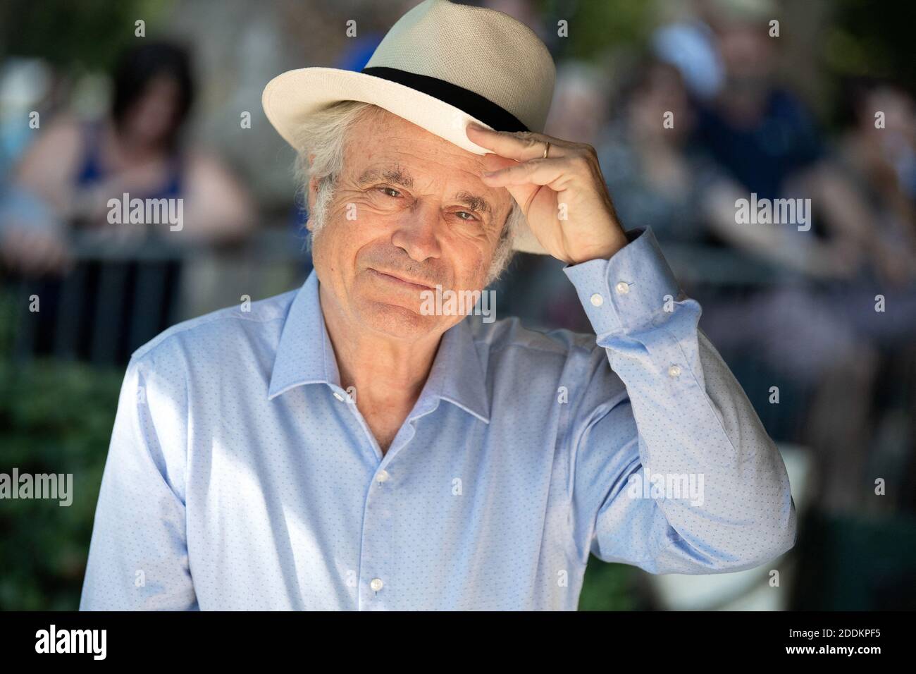 Franz-Olivier Giesbert partecipa alla seconda edizione di 'Les Ecrivains Chez Gonzague Saint Bris' (ex Foret des Livres) a Chanceaux près Loches, Francia, il 25 2019 agosto. Foto di David Niviere/ABACAPRESS.COM Foto Stock