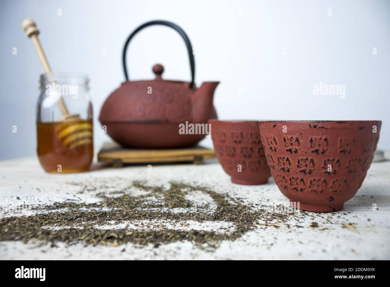 Piatto da tè n. 1 punto focale della tazza da tè Foto Stock