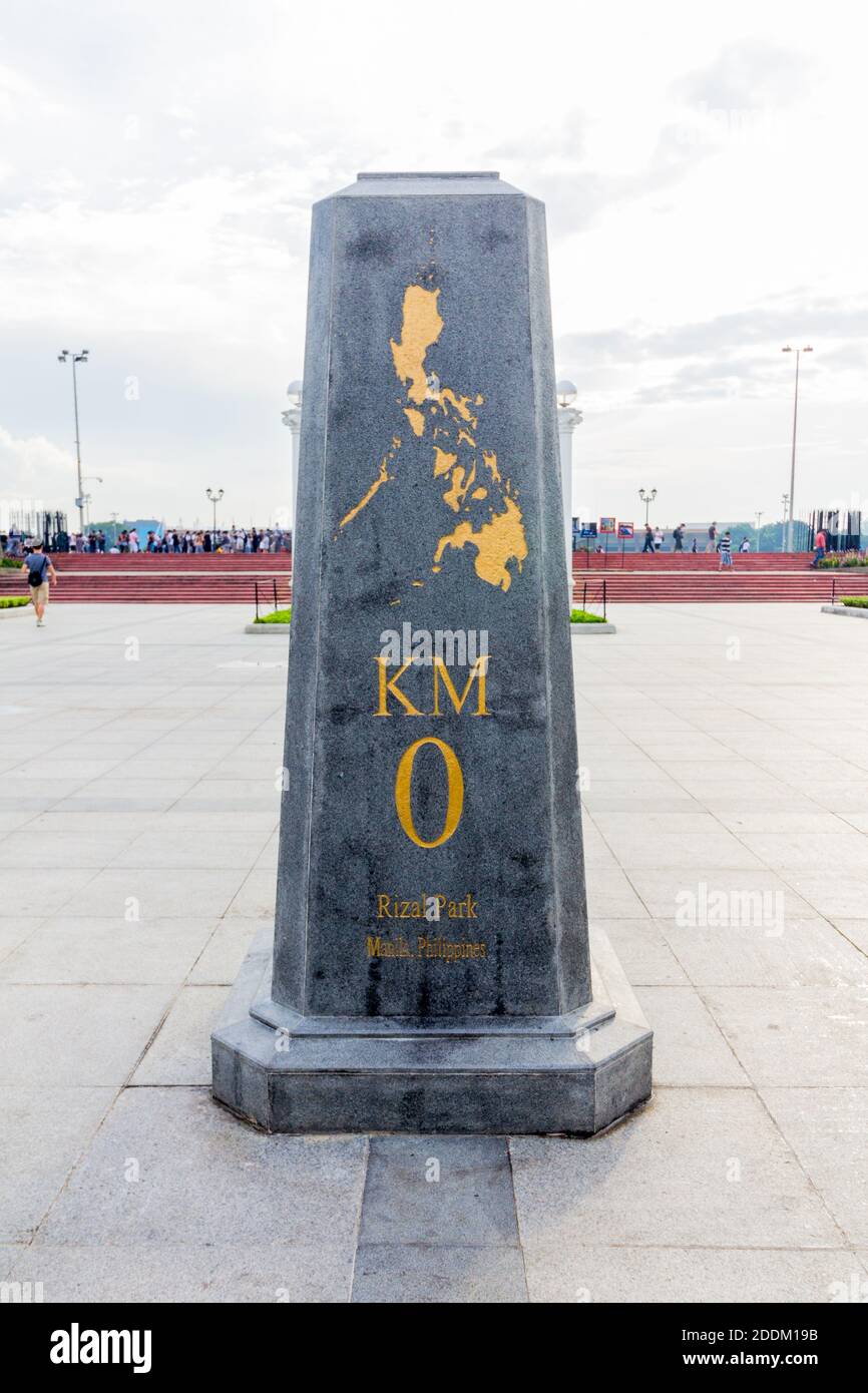 Indicatore chilometro zero delle Filippine Foto Stock