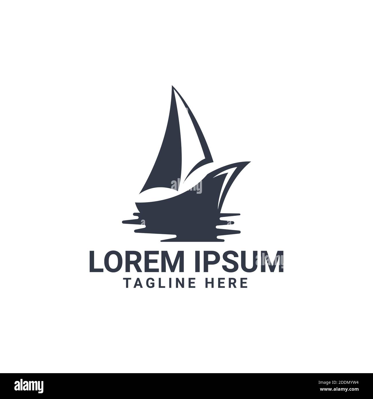 design con logo vettoriale per imbarcazioni, crociere o yacht. ideale per il trasporto o il viaggio sul logo del mare. stile semplice e piatto Illustrazione Vettoriale