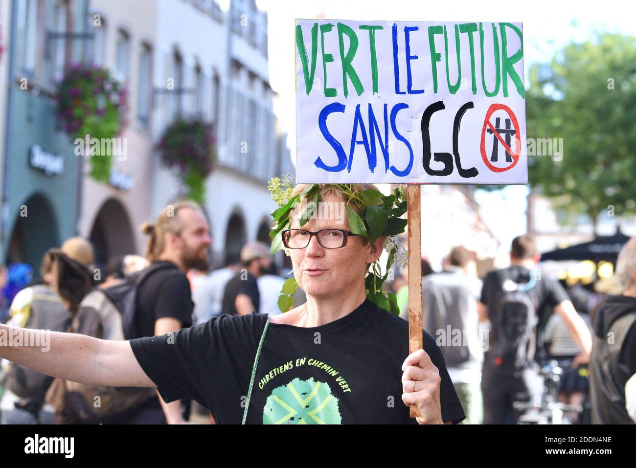Manifesti durante il clima marcia che ha riunito quasi 5,000 persone a Strasburgo, Francia, il 21 settembre 2019. Questo incontro mira a chiedere al governo francese che vengano adottate misure concrete di fronte al cambiamento climatico. Foto di Nicolas Roses/ABACAPRESS.COM Foto Stock