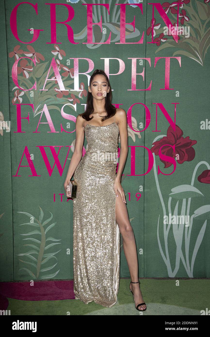 Yasmin Wijnaldum partecipa ai Green Carpet Fashion Awards durante la settimana della moda di Milano Primavera/Estate 2020, il 22 settembre 2019, a Milano. Foto di Marco Piovanotto/ABACAPRESS.COM Foto Stock