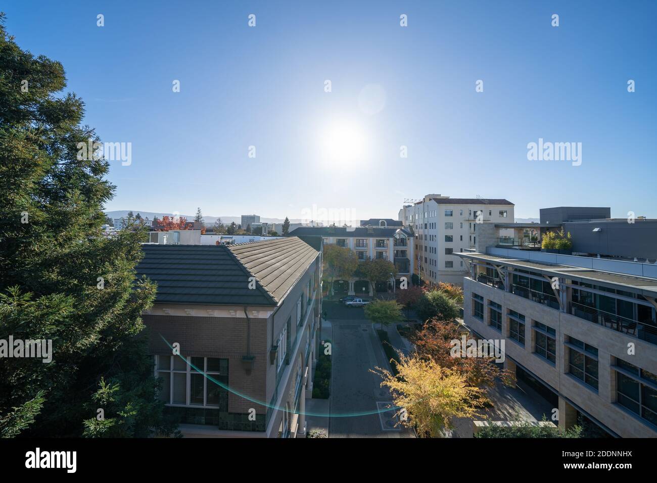 Skyline del centro di Palo Alto California Foto Stock