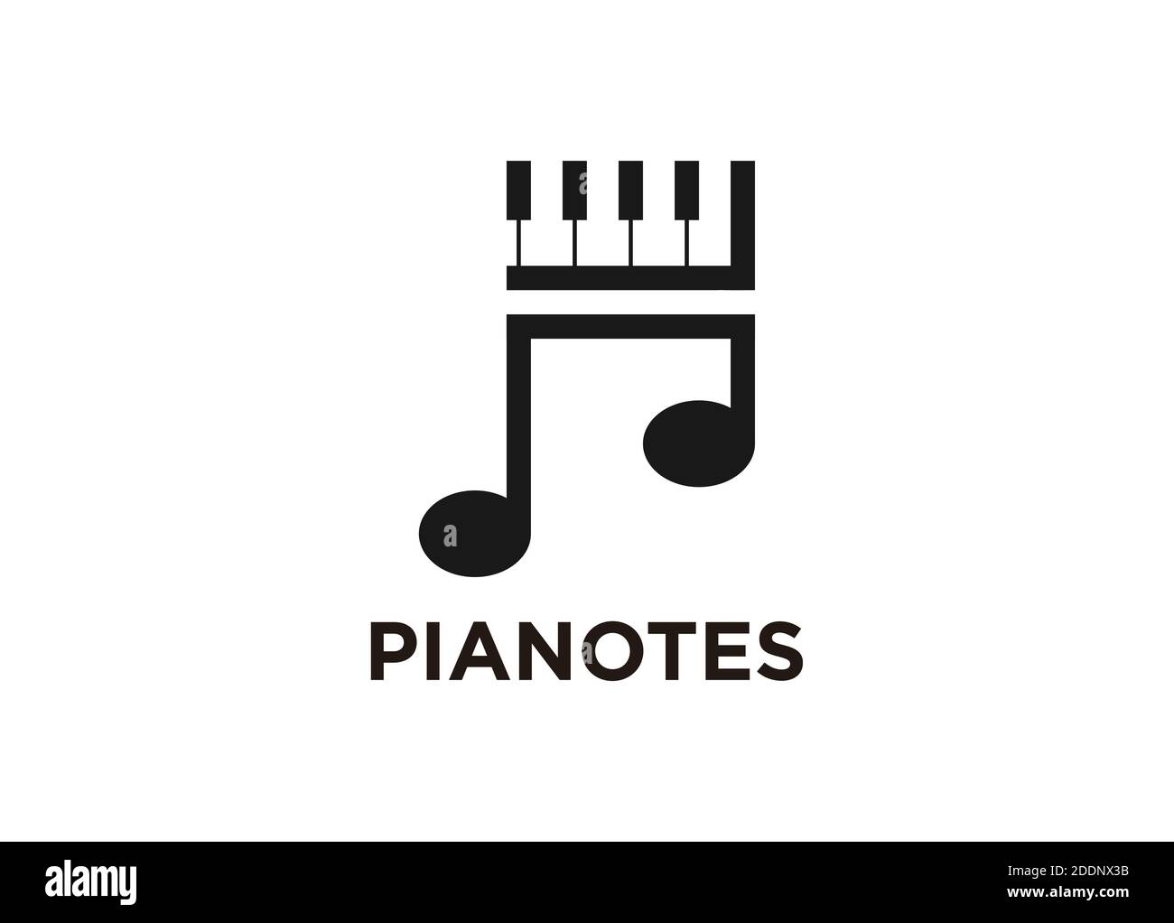 Piano Music Composer Logo Design ispirazione Illustrazione Vettoriale
