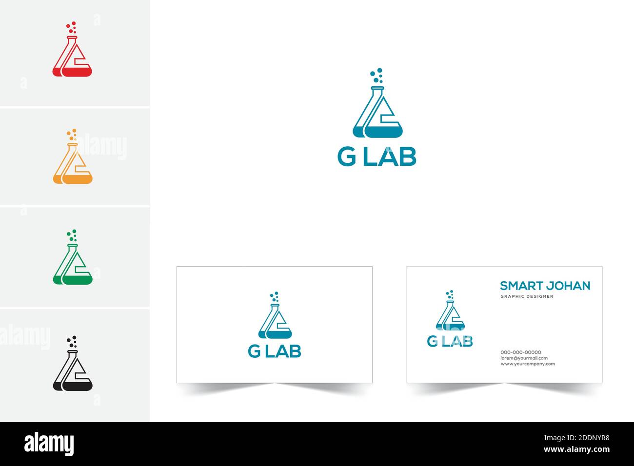 Modello logo G e GL Lab Illustrazione Vettoriale