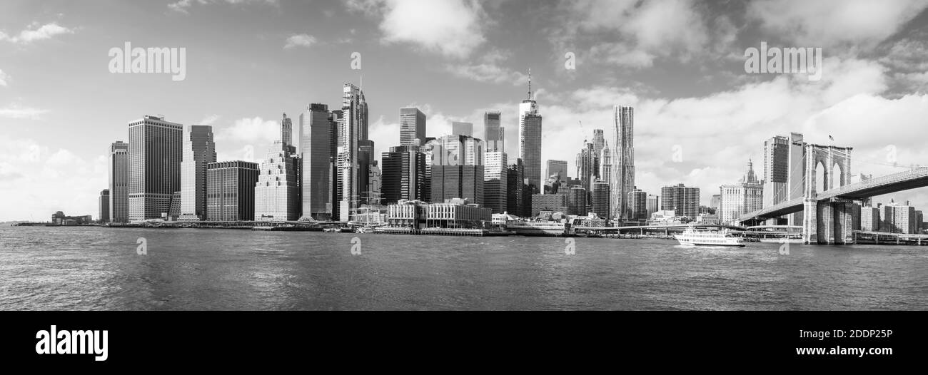 Panorama di Manhattan da Brooklyn, New York Foto Stock