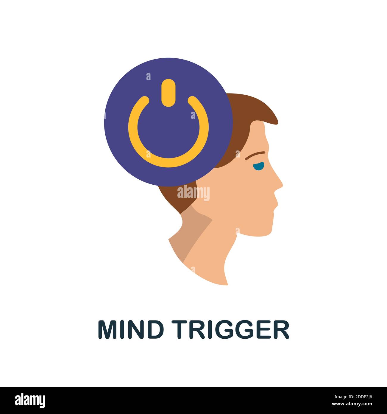 Icona grilletto mentale. Elemento semplice della raccolta Personality. Creative Mind Trigger icona per web design, modelli, infografiche e altro ancora Illustrazione Vettoriale