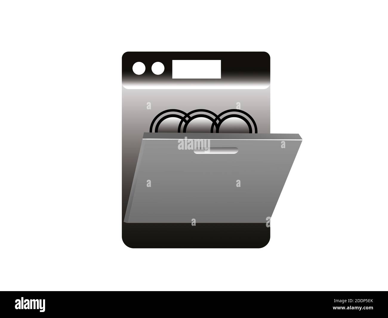 Vettore lavastoviglie isolato su sfondo bianco Foto Stock