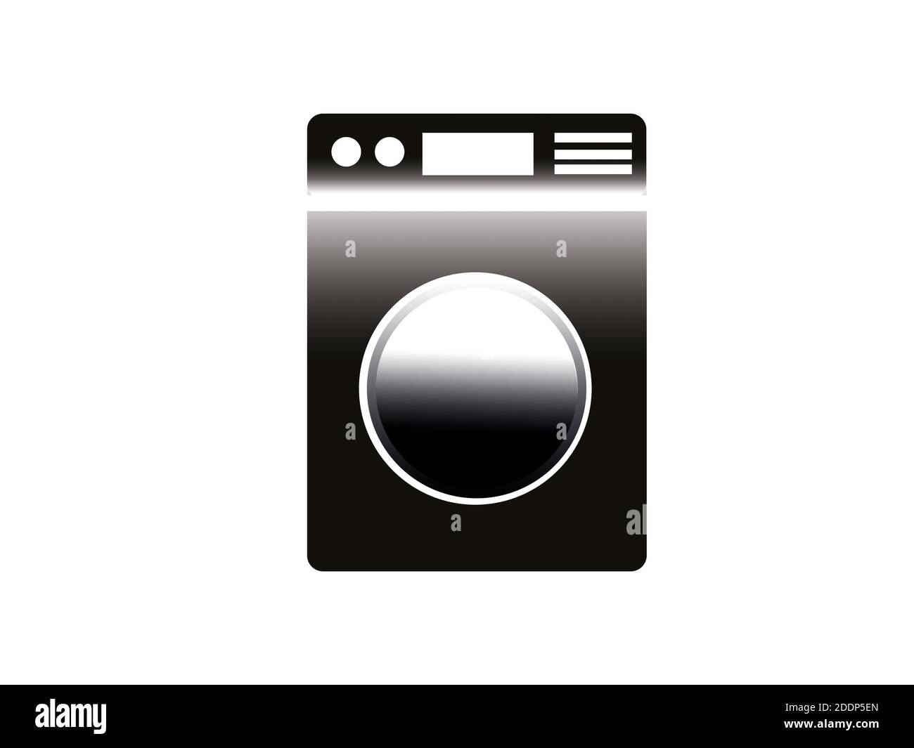 Macchina di lavaggio vettore isolato su sfondo bianco Foto Stock