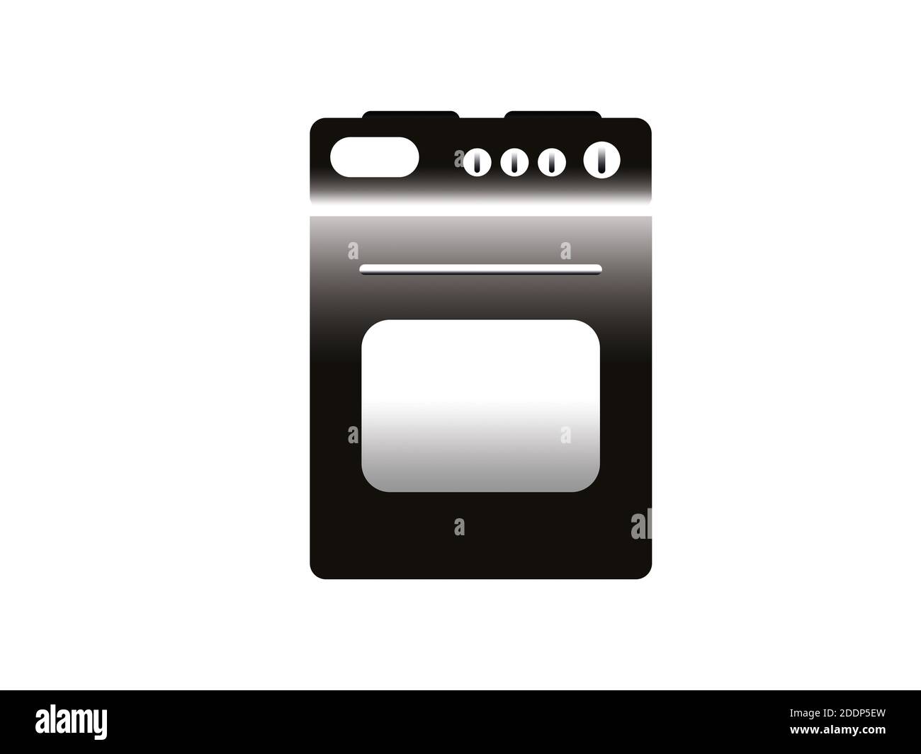 Forno vettore stufa isolato su sfondo bianco Foto Stock