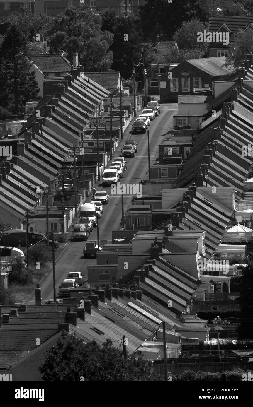 Case a schiera, First Street, Watling Street bungalow, Pont vicino a Leadgate, County Durham Foto Stock