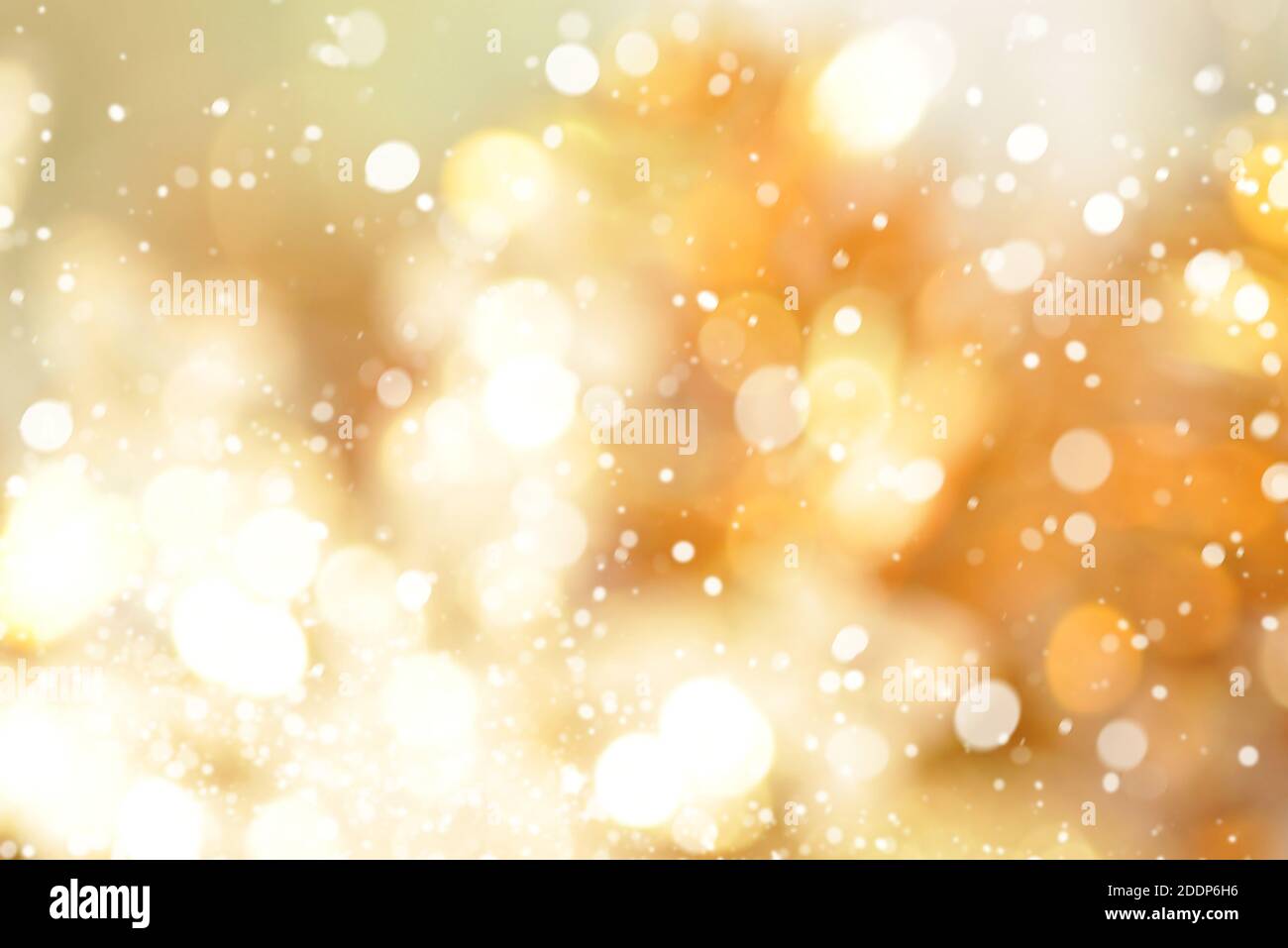 Oro astratta bokeh di fondo con neve, Natale e Anno Nuovo tema sfondo Foto Stock
