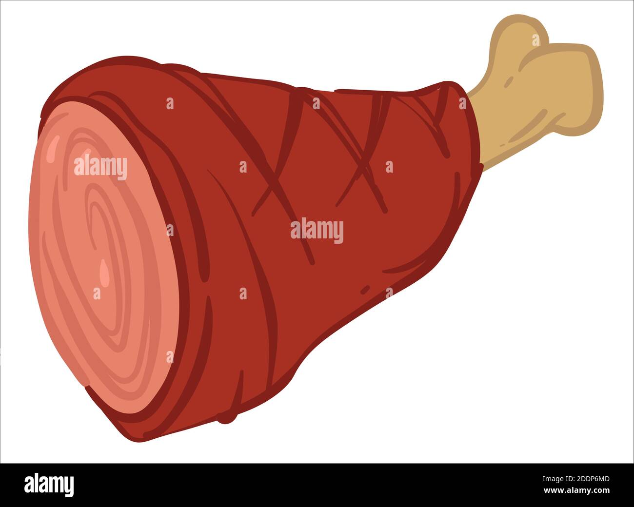 Carne di pollo affumicata, fatta in casa o servita in cena Illustrazione Vettoriale