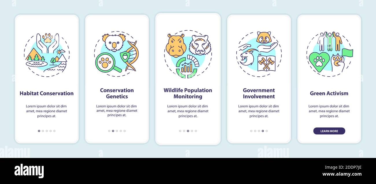 Preservate la natura della schermata della pagina dell'app mobile con i concetti Illustrazione Vettoriale