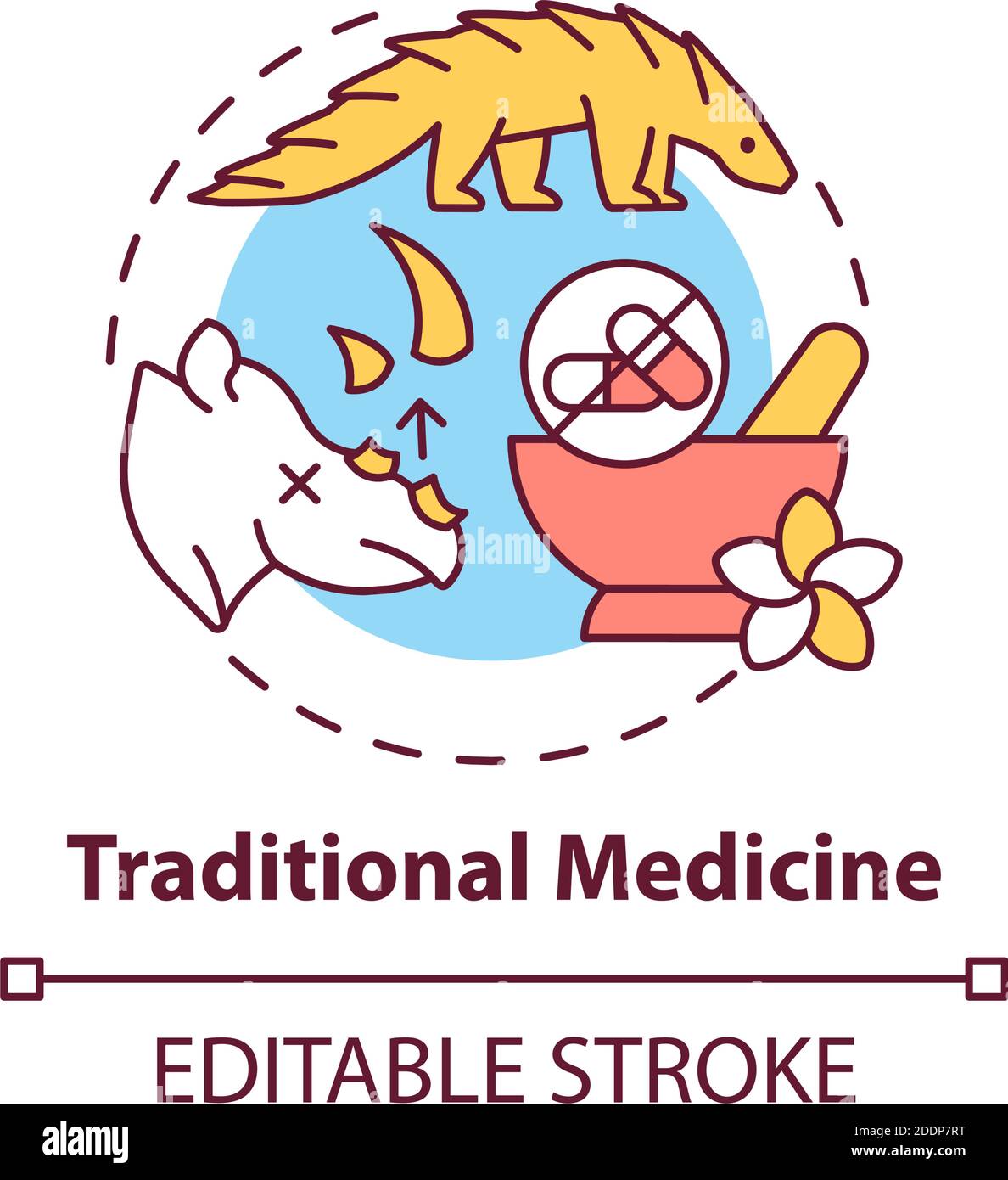 Icona di concetto di medicina tradizionale Illustrazione Vettoriale