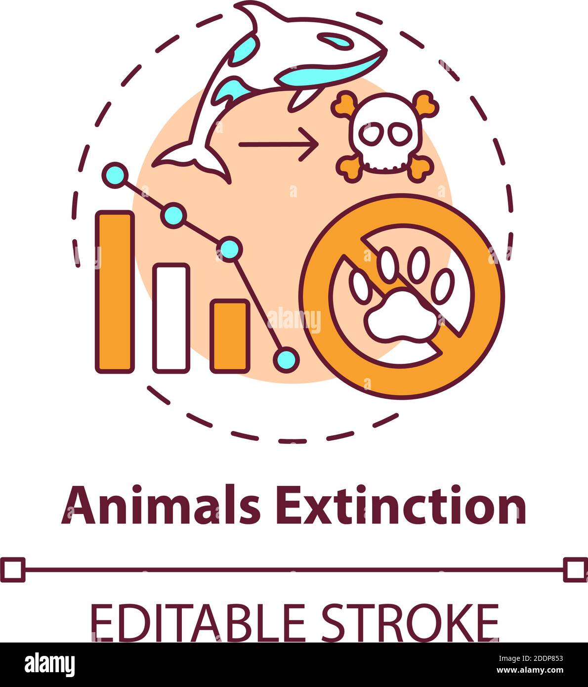 Icona del concetto di estinzione degli animali Illustrazione Vettoriale