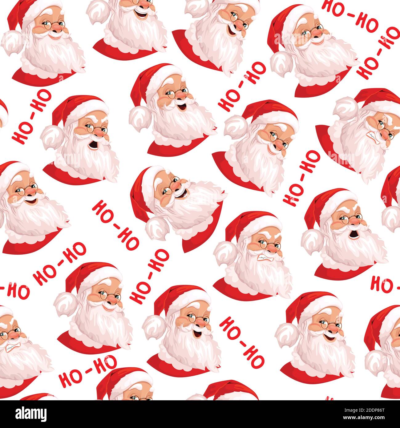 Babbo Natale modello senza giunture, set di 6 emozioni reali. Ideale per  sfondi, tessuti, sfondi, carta da imballaggio. Modello design.su sfondo  bianco Immagine e Vettoriale - Alamy