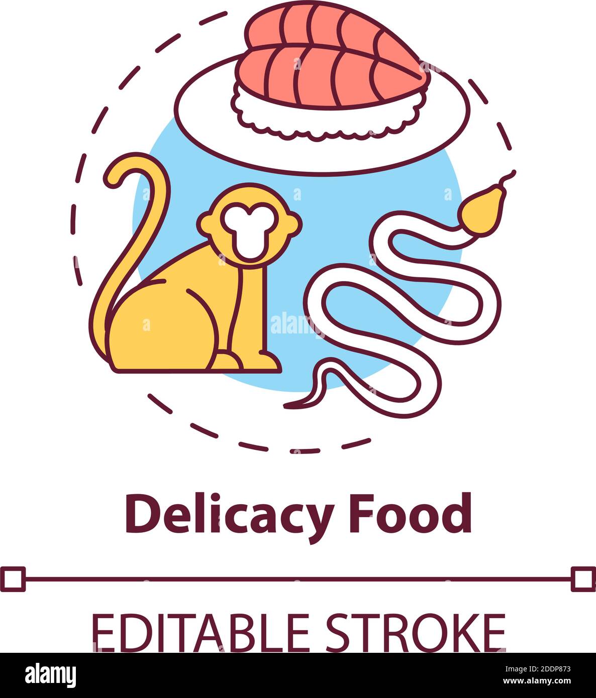 Icona del concetto di cibo di delicatezza Illustrazione Vettoriale