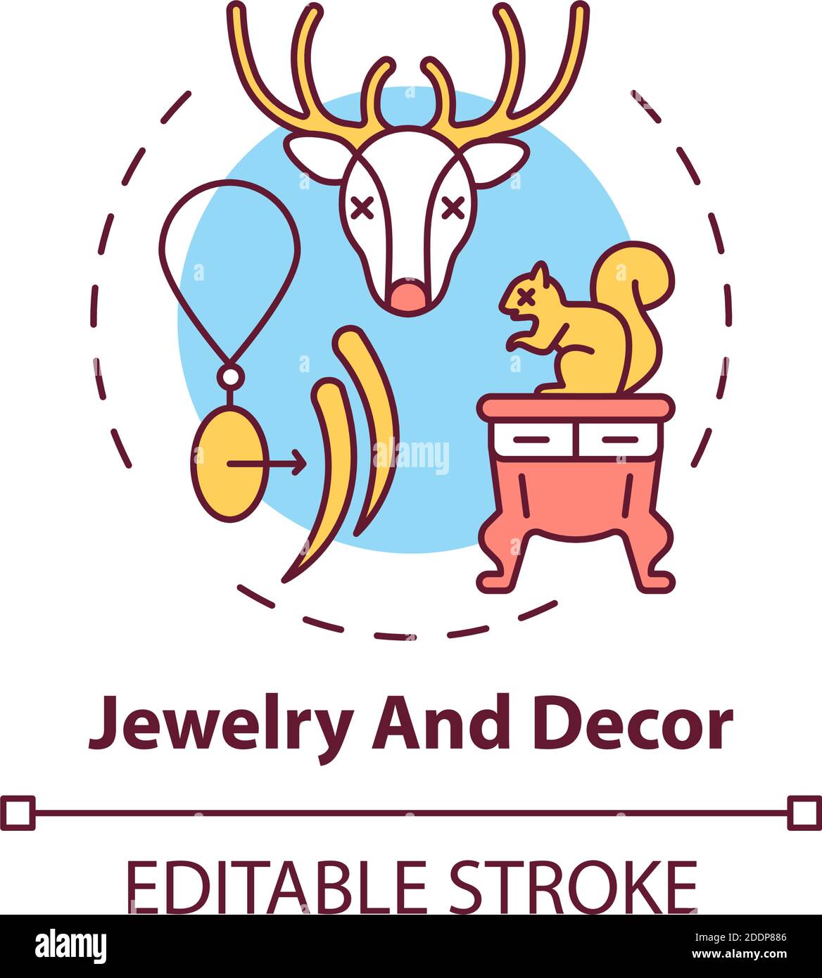 Icona del concetto di gioielli e decorazioni Illustrazione Vettoriale