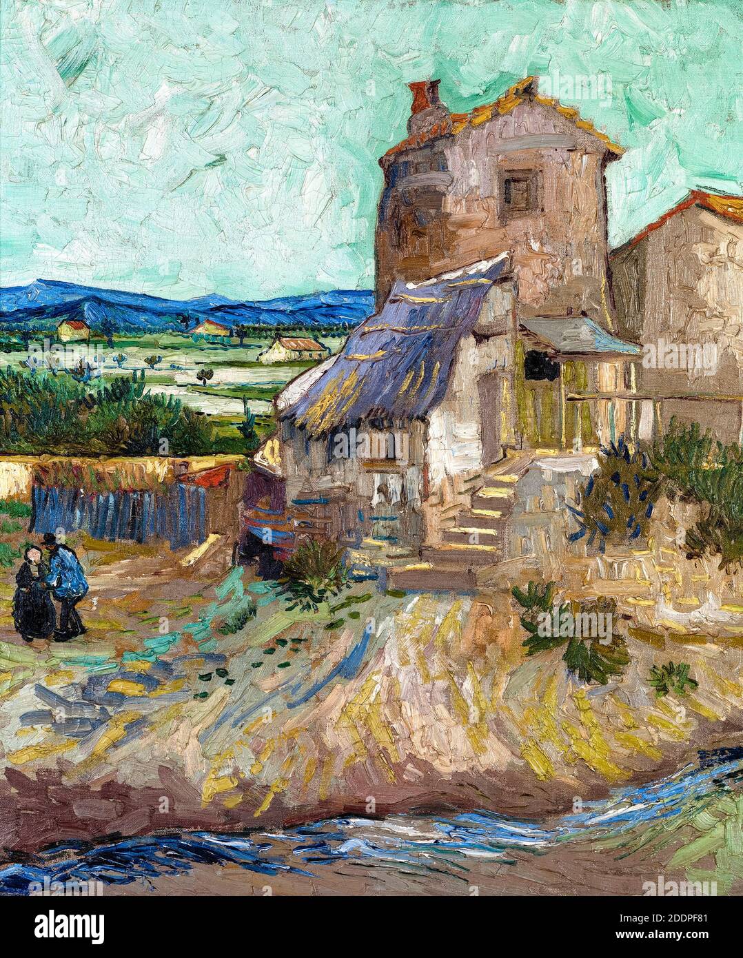 La Maison de la Crau, (il Vecchio Mulino), pittura di paesaggio di Vincent van Gogh, 1888 Foto Stock